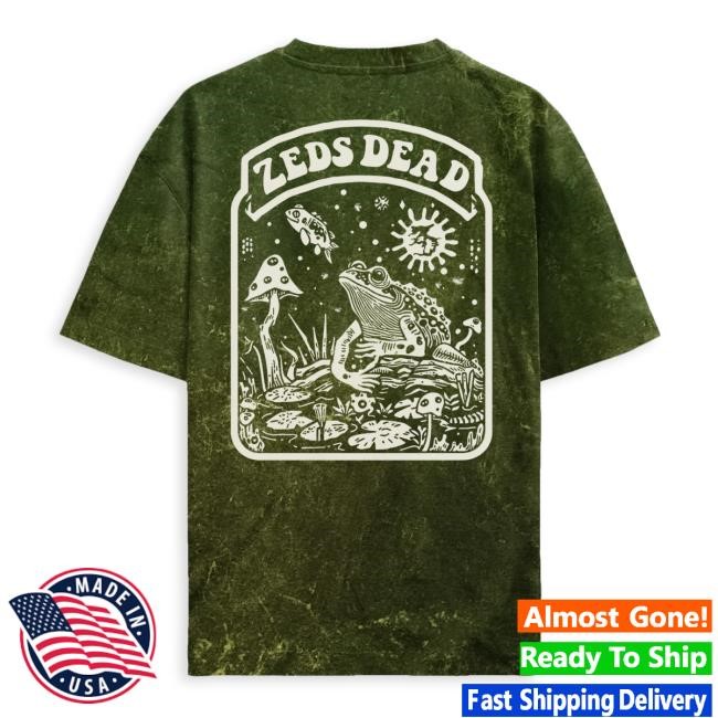 ZEDS DEAD - Frog Noizes Green Mineral Wash Shirt Zeds Dead Merch
